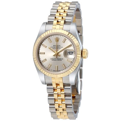 damenuhr rolex silber|Rolex gold watches for women.